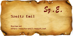 Szeitz Emil névjegykártya